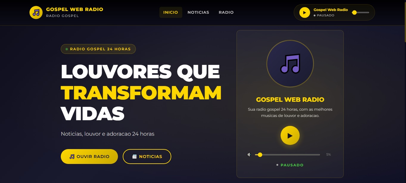 Site Radio Gospel completo com Painel Admin(php,mysql)